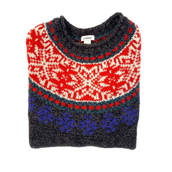 VINTAGE LL Bean Wool Crewneck Pullover S - Picture 2 of 8